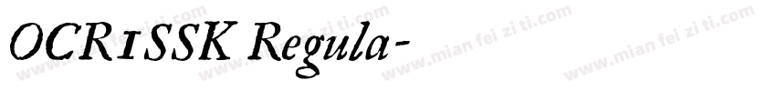 OCR1SSK Regula字体转换